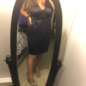 NWOT H&M Deep Purple Silk Dress Sz 14 LOOK!